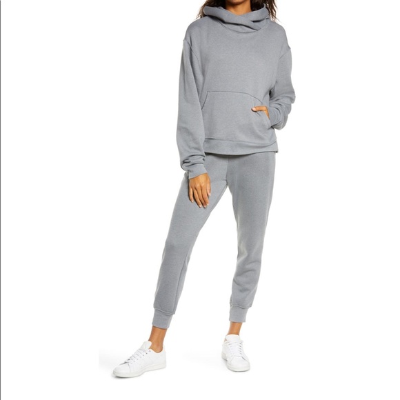 Zella Cali Fleece Joggers NWT Large Light Grey - Picture 4 of 7